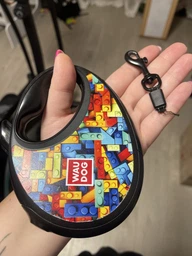 Поводок-рулетка для собак WAUDOG R-leash с контейнером для пакетов, рисунок "Блоки", светоотражающая лента, S, до 12 кг, 3 м (255-4056)