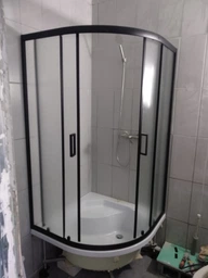 Душова кабіна з глибоким піддоном KO&PO DB-11 90х90x190 см чорна матове скло 5 мм розсувні двері (С15390) фото від покупців 2
