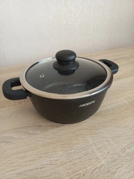 Каструля зі скляною кришкою ARDESTO Gemini Anzio, 3.1л, алюміній, чорний фото від покупців 2