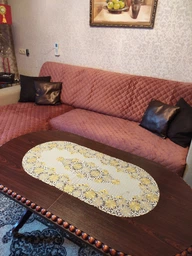Дивандек накидки чохли покривало на диван і крісла "3 в 1" цегляно-коричневий фото від покупців 3