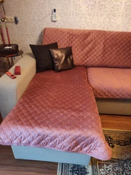 Дивандек накидки чохли покривало на диван і крісла "3 в 1" цегляно-коричневий фото від покупців 1