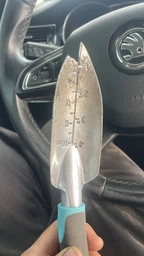 Совок посадочный зауженный MASTERTOOL GM алюминиевый с пластиковой ручкой и TPR покрытием 300х55 мм (14-6161)