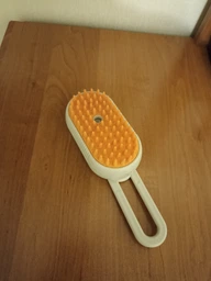 Паровая щетка расческа с ручкой для вычесывания шерсти котов 3 в 1 Steamy Cat Brush Бежевая фото от покупателей 2