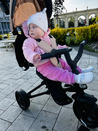 Велосипед дитячий Qplay Nova Niello Tricycle Складаний Триколісний з батьківською ручкою Red (S700-12Nova+EvaRed)