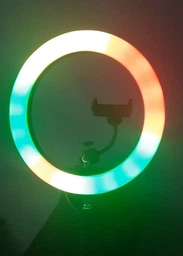 Кольцевая светодиодная LED лампа RGB MJ33 со штативом 2 метра и блютуз пультом для селфи блогеров визажистов салонов профессиональной фотосессий съемки тик тока набор блогера лед кольцо мультиколор разноцветное 33 см фото от покупателей 12
