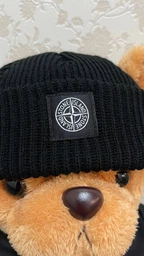 Плюшевый мишка в кофте и шапке Стон Айленд (Stone Island) 50 см Черный фото от покупателей 3