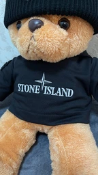 Плюшевый мишка в кофте и шапке Стон Айленд (Stone Island) 50 см Черный фото от покупателей 2