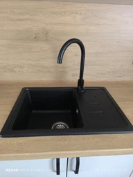 Мойка кухонная, гранитная, прямоугольная Valetti 35R 62х43см Терра + смеситель фото от покупателей 3
