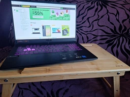 Бамбуковый столик для ноутбука UFT T25 New с подставкой для телефона фото от покупателей 7