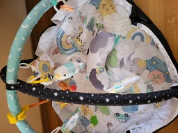 Розвиваючий килимок з музикою та світлом Qkids Park плюшевий дитячий килимок зі світлодіодною дугою підвісні іграшки фото від покупців 2