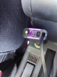 Автомобильная зарядка в прикуриватель с вольтметром c Led проектором звездного неба 120 Вт Type C/Lightning/USB