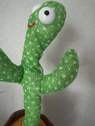 Танцующий кактус поющий с подсветкой Dancing Cactus TikTok игрушка Повторюшка кактус зеленый (L02)