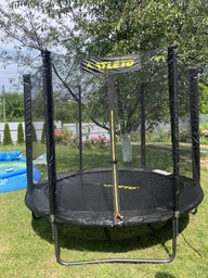 Батут з сіткою та драбинкою 252 см Atleto Black + подарунок м'ячик фото от покупателей 2