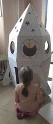 Картонный домик раскраска Космический корабль ОТО VESELO 140х100х100см