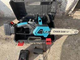 Акумуляторна ланцюгова пила ( пилка ) садова V-Tekk Electric Saw з шиною 12" для дерева та гілок, електропила + 2 акумулятори 21В, кейс