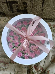Зефірні квіти тюльпани в подарунковій коробці 30см honeycake фото від покупців 2