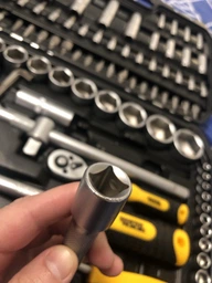 Набор насадок торцевых Mastertool CrV 1/4”-1/2” с трещоткой 108 предметов (78-5108) фото от покупателей 3
