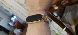 Ремінець металевий MiJobs Plus для фітнес браслета Xiaomi Mi Band 5/6/4/3 Рожеве Золото (mrk2109)