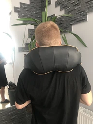 Масажер роликовий Shiatsu масажери масажна подушка для шиї спини попереку голови тіла та глибокого шиацу масажу інфракрасним підігрівом таймером захистом від перегріву 3 рівні для розслаблення вдома з екокожі з дихаючою сіткою