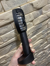 Портативный ручной настольный вентилятор 2 в 1 с USB-зарядкой и подставкой для телефона Handy Mini Fan Серый фото от покупателей 2