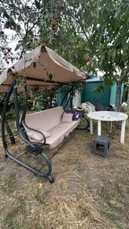 Садова гойдалка - розкладна диван Fregat Relax Plus Коричнева + 2 ПОДУШКИ 3 х місна фото від покупців 2