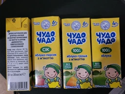 Промо-упаковка соков Чудо-Чадо Яблоко и персик + Яблоко + Яблоко и груша + Яблоко и абрикос 200 мл х 4 шт (4820016255173) фото от покупателей 3