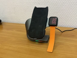 Бездротова зарядна док-станція 4в1 зарядний пристрій IРhone / Airpods / Apple Watch, сіра (87442706) фото від покупців 5