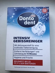 Таблетки для зубных протезов 128 таблеток Dontodent очистка ортодонтических аппаратов и конструкций и чистка вставных челюстей шипучие в воде для снятия зубного камня и съемных систем Германия