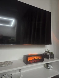 Аромадиффузор увлажнитель воздуха Камин с имитацией пламени с подсветкой RGB и пультом управления черный фото от покупателей 2
