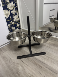 Стояк з мисками Agility, регульований, із нержавіючої сталі, 2×4 л, 28 см (28/60/50) (4801234567507)
