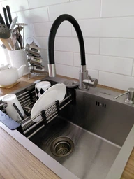 Мойка из нержавеющей стали AQUAMILL 5843 + смеситель + дозатор + коландер фото от покупателей 1