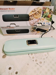 Вакуумный упаковщик для дома кухни Vacuum Sealer 01 вакууматор для еды продуктов питания сухих и влажных овощей и мяса прибор для упаковки пищи вакуумные упаковщики + комплект гофрированные пакеты 10 шт черный фото от покупателей 15