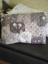 Подушка Руно Grey Cat антиаллергенное волокно 50х70 см (Р310.52СЛУ_Grey Cat) фото от покупателей 3