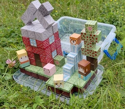 Магнитный конструктор 108шт кубики на магнитах Майнкрафт блоки Minecraft подарочный бокс сундук фото от покупателей 3