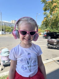 Дитячі бездротові рожеві блютуз Bluetooth навушники гарнітура Стіч Ангел для дівчинки зі Стичем Рожевим