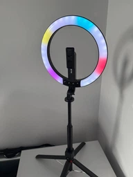 Комплект блогера бездротовий RZTK Aura Light Pro (кільцева RGB LED лампа 26 см 12 В / акумулятор 1200 мАгод / штатив 2.3 м Alum / пульт / USB Type-C) фото від покупців 1