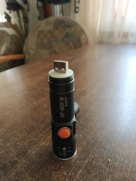 Акумуляторний ліхтар LED металевий кишеньковий ліхтарик Bl-616/4246 (заряджається від USB) Black фото від покупців 2