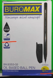 Набор масляных ручек Buromax Hypnos Черных 0.7 мм Черный корпус 50 шт (BM.8353-02) (4823078924261) фото от покупателей 1