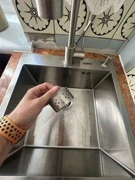 Мойка из нержавеющей стали AQUAMILL 5050 + смеситель + дозатор + решетка фото от покупателей 13