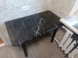 Набор самоклеящаяся ПВХ пленка 2 шт по 0,6х3м, HOME DESIGN, интерьерная, водостойкая, для мебели и кухни, цвет черный мрамор (черная)