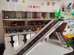 Паркинг для машин хотвилс hot wheels из дерева гараж для машин 36х55х31см фото от покупателей 1
