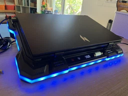 Охлаждающая подставка для ноутбука Hoco DH20 (2USB, 14"-19", 2200 об/мин., 7 углов наклона, RGB подсветка, 10 режимов, держатель для телефона) - Черный фото от покупателей 2