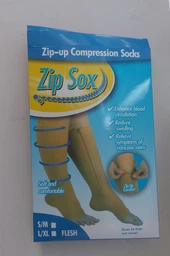 Гольфы компрессионные для профилактики варикоза Zip Sox, эластичные утягивающие гольфы с молнией для снятия отеков и усталости ног, улучшение кровообращения, размер S/M, 2 шт Бежевые, LY-105-S/M-Beige фото от покупателей 4