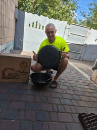 Казан Maysternya 8 л, Ø 34см чугунный WOK с крышкой-сковородой. Вес 9,79кг (Т405СР) фото от покупателей 2