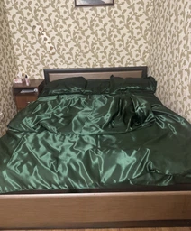 Атласное Бордово-бронзовое полуторное постельное белье Moka Textile 145*210
