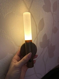 Світильник настінний LED з датчиком руху Induction lamp, акумуляторна бездротова лампа-нічник під дерево з теплим світлом і магнітним кріпленням, для спальні, коридору, декору Темне дерево AND-850-DarkWood фото від покупців 2