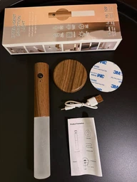 Світильник настінний LED з датчиком руху Induction lamp, акумуляторна бездротова лампа-нічник під дерево з теплим світлом і магнітним кріпленням, для спальні, коридору, декору Темне дерево AND-850-DarkWood фото від покупців 1