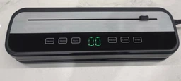 Вакуумный упаковщик для дома кухни с ножом резаком Vacuum Sealer вакууматор для еды продуктов питания сухих и влажных овощей и мяса прибор для упаковки пищи вакуумные упаковщики комплект гофрированные пакеты 10 шт HZ-001 фото от покупателей 13