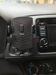 Держатель HOCO Davy one-button air outlet Car holder CA86 черный фото от покупателей 1