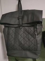 Чоловічий рюкзак ролтоп міський rolltop жіночий стильний для ноутбука студентів подорожей дорожній ручна поклажа місткий молодіжний водонепроникний шкільний портфель унісекс Чорний 73665 фото від покупців 5